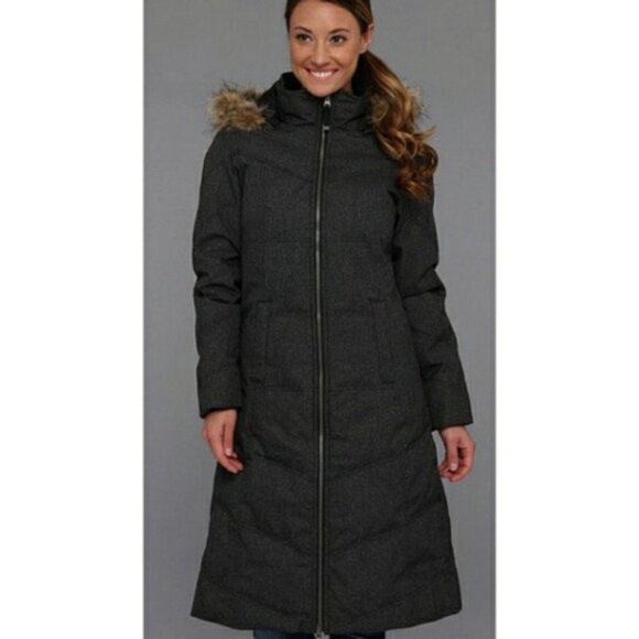 Prana Ronnie Down Jacket Puffer Coat Trench Long Charcoal Gray Size Small - Picture 3 of 11